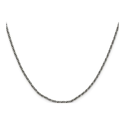 Sterling Silver 1.7mm Twisted Ruthenium Tight Wheat Chain – view 2