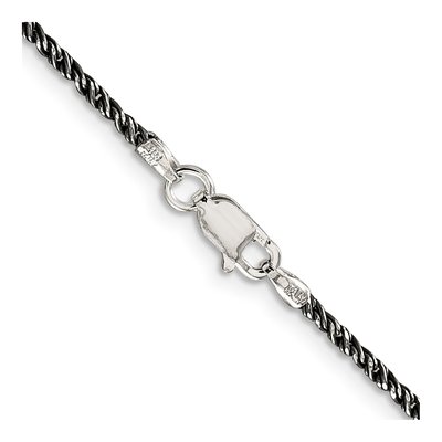 Sterling Silver 1.7mm Twisted Ruthenium Tight Wheat Chain – view 3