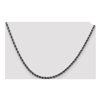 Sterling Silver 3.4mm Ruthenium Rope Chain – view 4