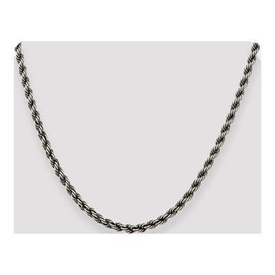 Sterling Silver 4.5mm Ruthenium Rope Chain – view 4
