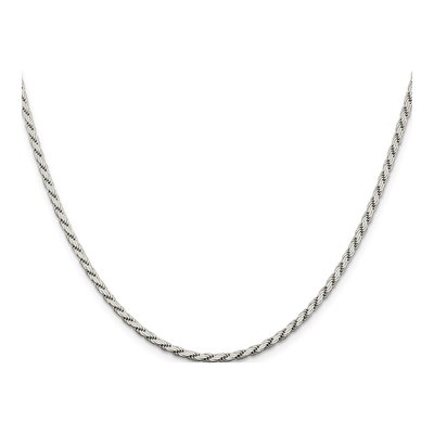 Sterling Silver 2.5mm Flat Rope Chain – view 2