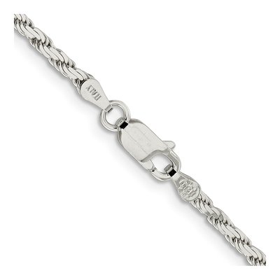 Sterling Silver 2.5mm Flat Rope Chain – view 3