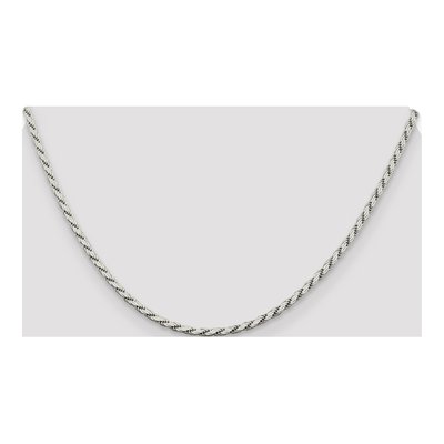 Sterling Silver 2.5mm Flat Rope Chain – view 4