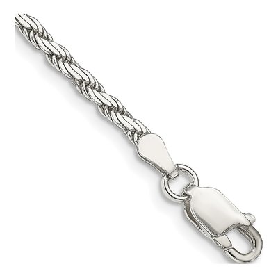 Sterling Silver Flat Rope Chain Bracelet, 8 in