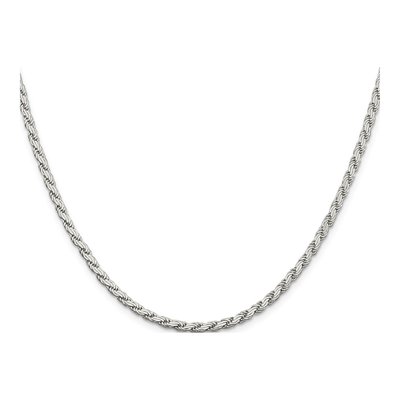 Sterling Silver 3.1mm Flat Rope Chain – view 2