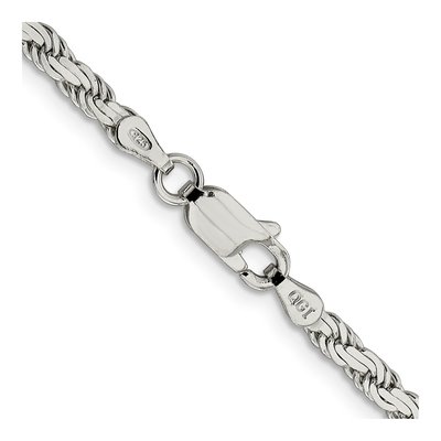 Sterling Silver 3.1mm Flat Rope Chain – view 3