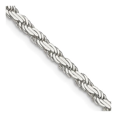 Sterling Silver 3.1mm Flat Rope Chain