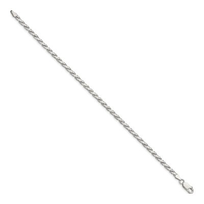 Sterling Silver 3.1mm Flat Rope Chain Bracelet – view 2