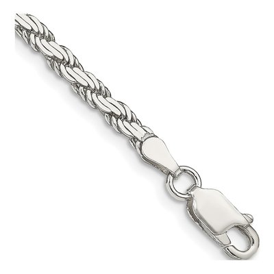 Sterling Silver 3.1mm Flat Rope Chain Bracelet