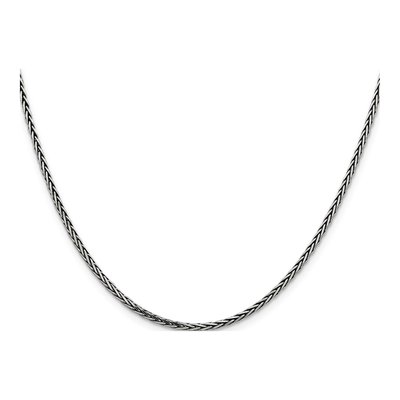 Sterling Silver 2.2mm Antiqued Square Wheat Chain – view 2
