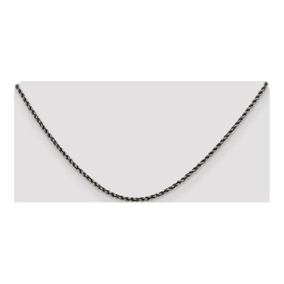 Sterling Silver 2.3mm Ruthenium Rope Chain – view 4