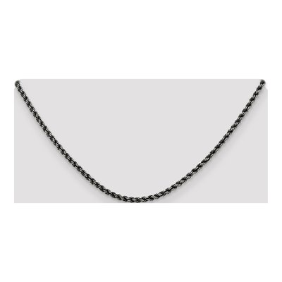 Sterling Silver 2.9mm Ruthenium Rope Chain – view 4