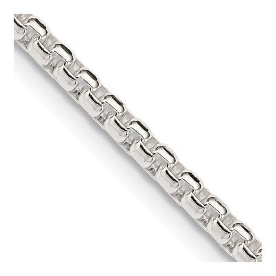 Sterling Silver 2.6mm Round Box Chain