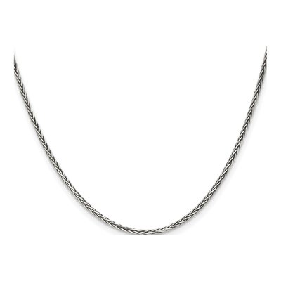 Sterling Silver 1.6mm Antiqued Square Wheat Chain – view 2