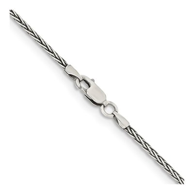 Sterling Silver 1.6mm Antiqued Square Wheat Chain – view 3