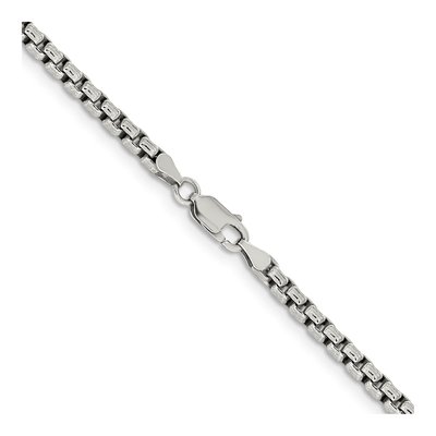 Sterling Silver 3.6mm Antiqued Round Box Chain – view 3