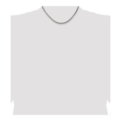 Sterling Silver 3.6mm Antiqued Round Box Chain – view 4
