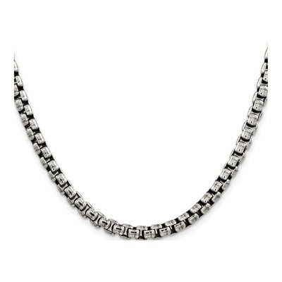 Sterling Silver 5.2mm Antiqued Round Box Chain – view 2