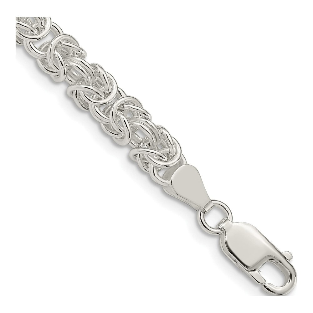 Sterling Silver 5.5mm Byzantine Bracelet, Italy