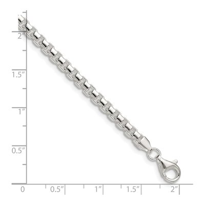 Sterling Silver 4mm Round Box Chain Bracelet – view 2