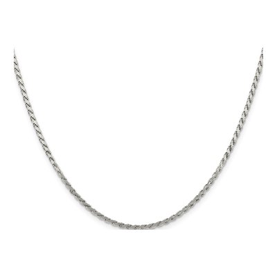 Sterling Silver 2.25mm Flat Rope Chain – view 2