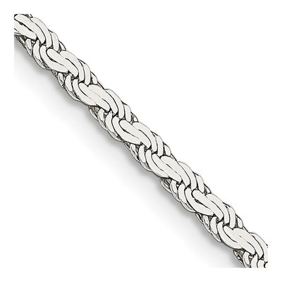 Sterling Silver 2.25mm Flat Rope Chain