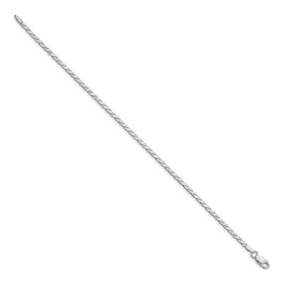 Sterling Silver 2.25mm Flat Rope Chain Bracelet – view 2