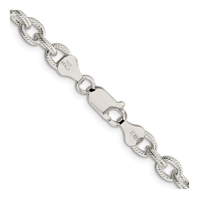 Sterling Silver 6.25mm Patterned Rolo Chain – view 3