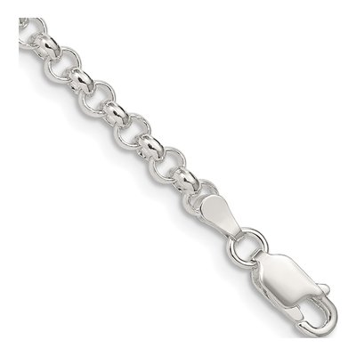 Sterling Silver 4mm Rolo Chain Bracelet