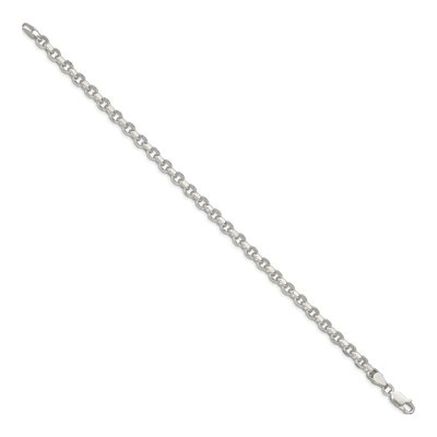 Sterling Silver 4mm Diamond-Cut Rolo Chain Bracelet – view 2