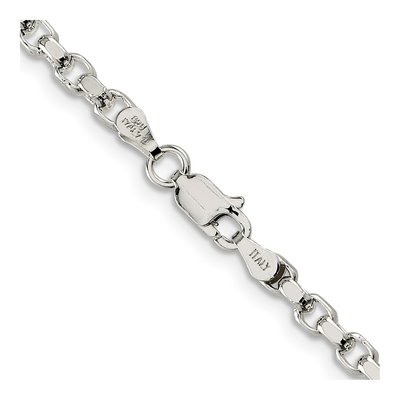 Sterling Silver 3.5mm Diamond-Cut Rolo Chain – view 3
