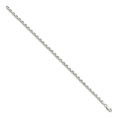 Sterling Silver 3.5mm Diamond-Cut Rolo Chain Bracelet – view 2