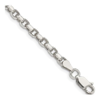 Sterling Silver 3.5mm Diamond-Cut Rolo Chain Bracelet