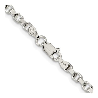 Sterling Silver 3.5mm Diamond-Cut Rolo Chain – view 3