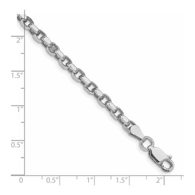 Sterling Silver 3.5mm Diamond-Cut Rolo Chain Bracelet – view 2