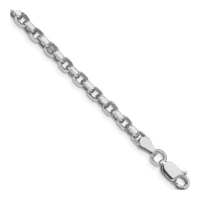 Sterling Silver 3.5mm Diamond-Cut Rolo Chain Bracelet