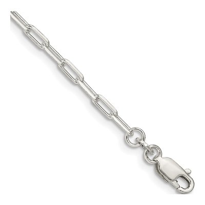 Sterling Silver 2.75mm Elongated Open Cable Chain Bracelet
