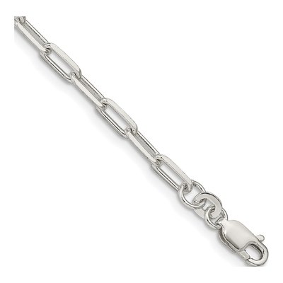 Sterling Silver 3.25mm Elongated Open Cable Chain Bracelet