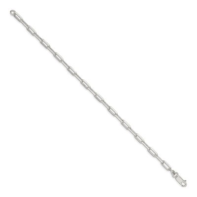 Sterling Silver 4.25mm Elongated Open Cable Chain Bracelet – view 2