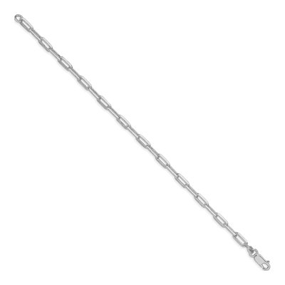 Sterling Silver 4.25mm Elongated Open Cable Chain Bracelet – view 2