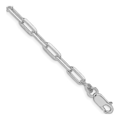 Sterling Silver 4.25mm Elongated Open Cable Chain Bracelet