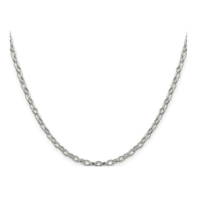 Sterling Silver 3mm Handmade Patterned Rolo Chain – view 2