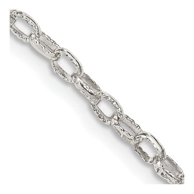 Sterling Silver 3mm Handmade Patterned Rolo Chain