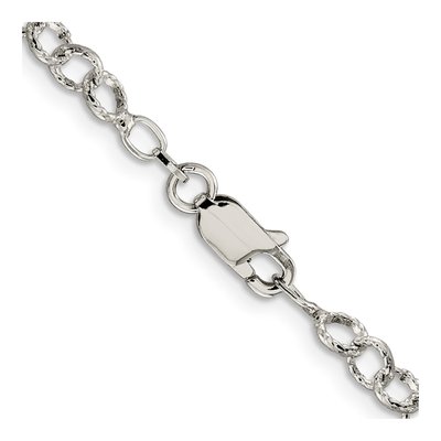Sterling Silver 4.55mm Handmade Patterned Rolo Chain – view 3