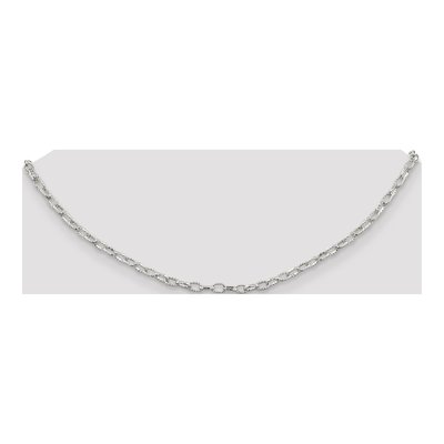 Sterling Silver 3.75mm Handmade Patterned Rolo Chain – view 4
