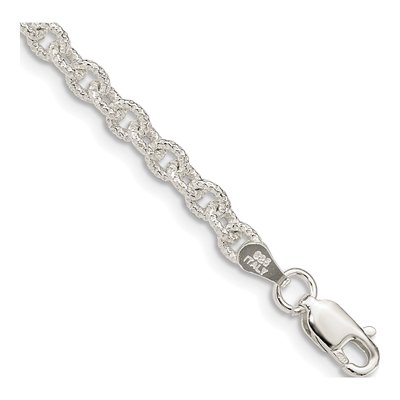 Sterling Silver 3.5mm Handmade Rolo Chain Bracelet