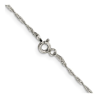 Sterling Silver 1.4mm Twisted Singapore Chain – view 3