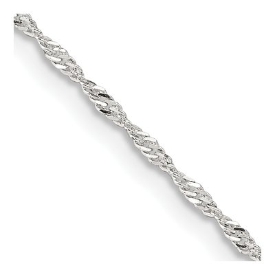 Sterling Silver 1.4mm Twisted Singapore Chain