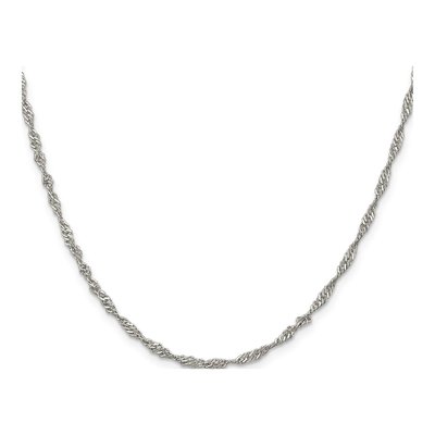 Sterling Silver 2.25mm Twisted Singapore Chain – view 2