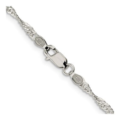 Sterling Silver 2.25mm Twisted Singapore Chain – view 3